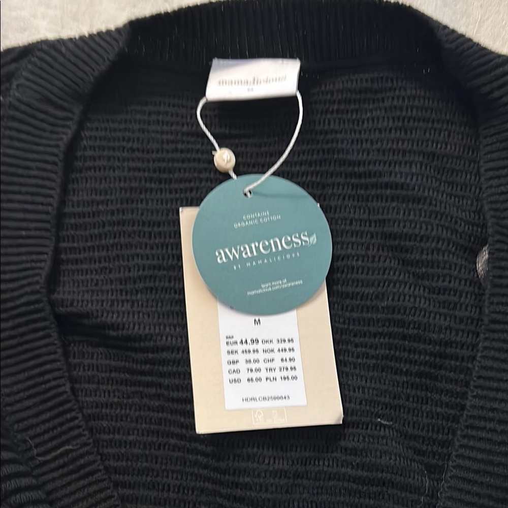 Mama Licious Black Ribbed Long Cardigan - Picture 2 of 3